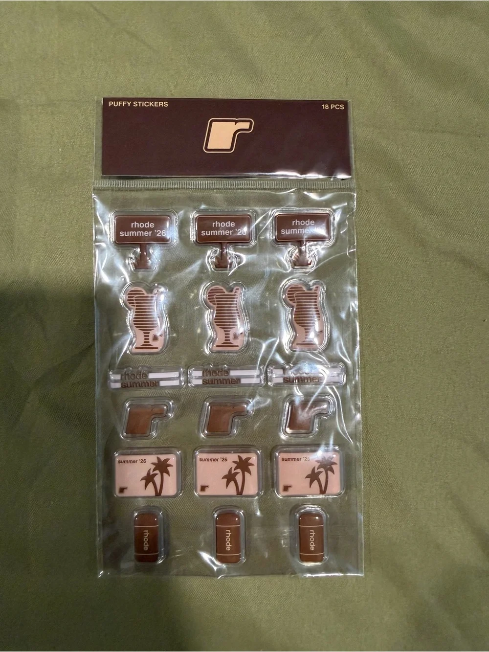 RHODE Brown & Cream Puffy Sticker Pack for Phones